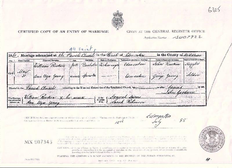 Marriage - 1861 All Saints - William Ruskin to Ann Eliza Young